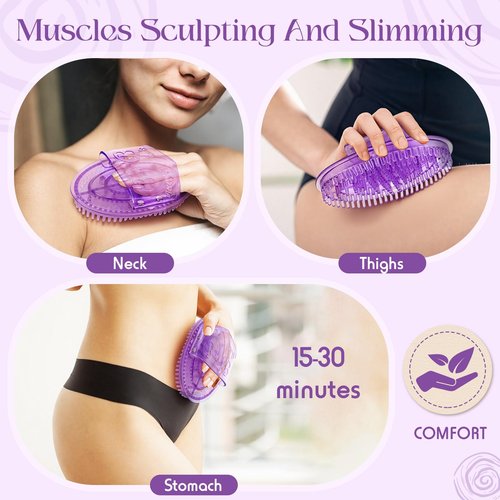 Acellegic 2 Pcs Meridian Massage Brush Magnetic Full Body Meridian Brush Beauty Salon Massage Tools for Full Body SPA Massager Relaxation (Purple)