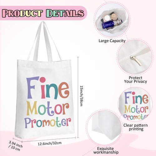 Maitys 3 Pcs Occupational Therapist Gifts Set, Therapist Tote Bag and Makeup Bag with Keychain Fine Motor Promoter Ot Gifts