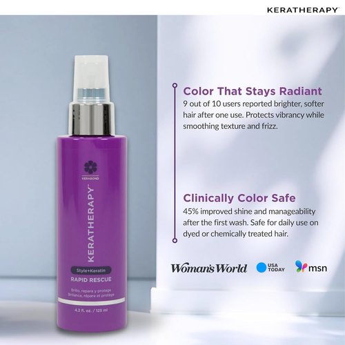 KERATHERAPY Keratin Infused Shine Spray - Thermal Hair Protection & Breakage Repair, 4.2 fl. oz.