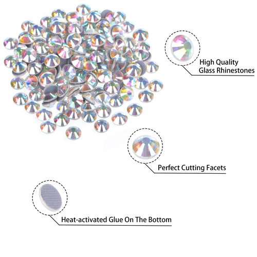 QOGIR 2000 Pieces SS20 ZD Clear AB Hotfix Rhinestones for Crafts Clothes Nail Art Diamantes Flatback 4mm Glass Gems Rhinestone