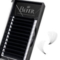 Befer Volume Easy Fan Lashes Extensions, 0.05CC Curl 15mm Matte Black Volume Eyelash Extensions, Fluffy Matte Black Super Soft Self Fanning Eyelash Extensions CC Curl Professional Easy Fan Lashes