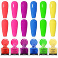 Skiennix Neon Nail Polish Set - Quick Dry Rainbow Colors | 6 Vibrant Shades for DIY Manicure