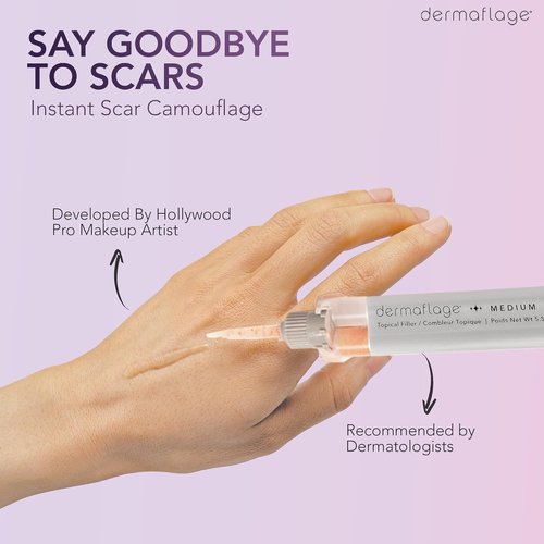 Dermaflage Scar Filler Refill - 4 Easy-To-Use Applicators for Flawless Skin Coverage