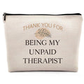 Dwept Funny Gifts for Women Cosmetic Bag, Friendship Gifts, Appreciation Gifts for Best Friends Coworkers Sisters Makeup Bag for Purse, Thank You for Being My Unpaid Therapist Travel Toiletry Bag