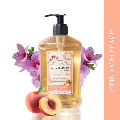 A LA MAISON Heirloom Peach Hand Wash - Natural, Biodegradable, Vegan & Cruelty-Free (16.9 Fl Oz)