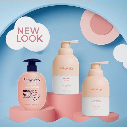 Babyology All Natural Baby Wash & Shampoo - Organic Lavender Oil - Tear-Free & Non-Toxic - 100% Edible Ingredients