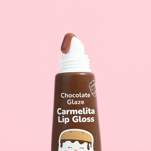 TONYMOLY Carmelita’s Chocolate Glaze Lip Balm Keychain - Hydrating Sheer Brown Gloss with Cocoa & Shea Butter, 11ml