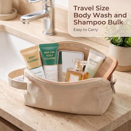 Skiennix Travel Size Shampoo & Body Wash - Individually Wrapped Mini Shower Gel | 1 Fl Oz (Pack of 100)
