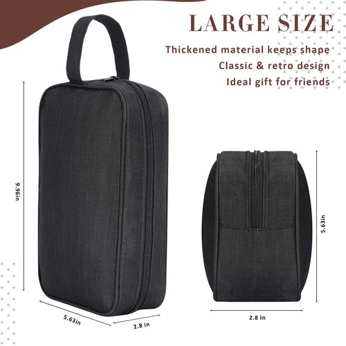 Sweetude 9 Pieces Large Toiletry Bag for Men and Women Black Toiletry Travel Bag Bulk Water Resistant Shaving Organizer with Hanging Handle Divider Foldable Cosmetic Pouch for Cosmetics Accessories