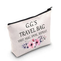 POFULL GG Gift Grandma Gift G.G.'S Travel Bag Visit Hug Spoil Repeat Travel Cosmetic Pouch GG Mother Day’s Gift (G.G.'S Travel Bag)