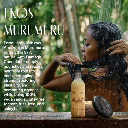 Natura Murumuru Hair Care Bundle - Anti-Damage Shampoo & Restoring Conditioner | 10.1 fl oz - Vegan Moisturizing Repair for Dry, Damaged Hair