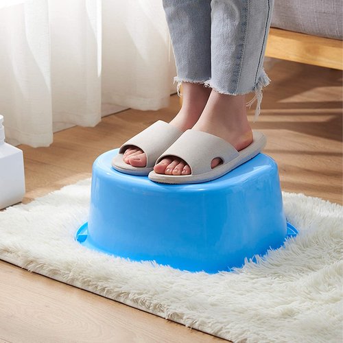 AMOBON Foot Soaking Bath Basin: Plastic Foot Spa Basin for Soaking Feet - Foot Soaking Tub with Massage Dots - Roomy Foot Soak Bucket for Water Spa and Foot Massage (White)