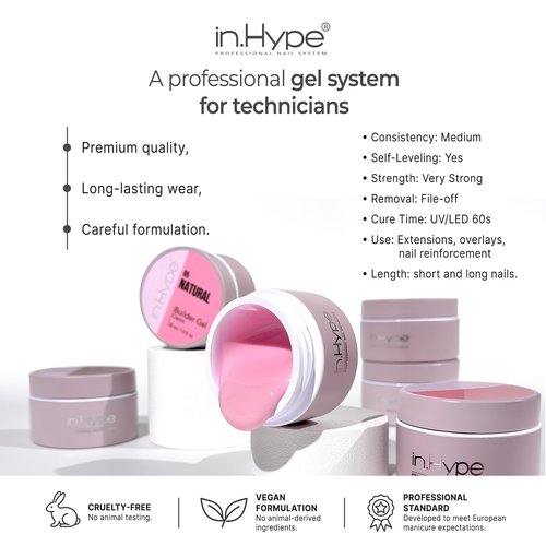 IN.HYPE UV/LED Camouflage Builder Gel for Nail Extension/Strengthening (Cool Nude #32)
