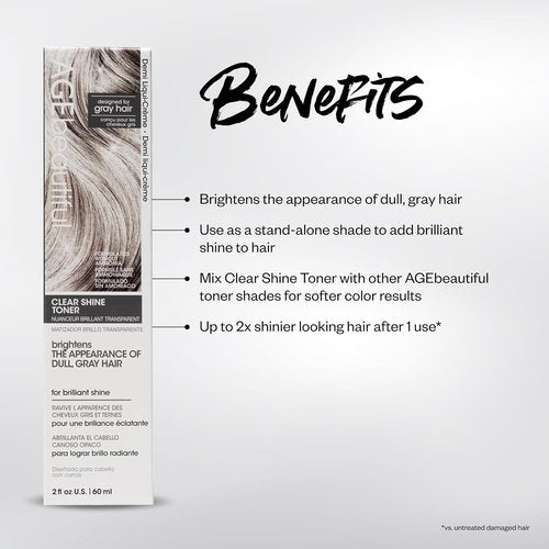 AGE Beautiful Demi Liqui-Creme Toner - 5-Minute Gray Hair Enhancer | Ammonia-Free | Nourishes & Adds Shine