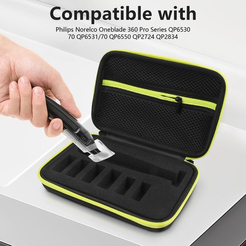 EcoVibe EVA Protective Shaver Hard Case Compatible with Philips One Blade QP2724/90 QP2834/70 QP2630/72 Hybrid Electric Trimmer Hard Portable Storage Carrying Case for Shavers and Accessories