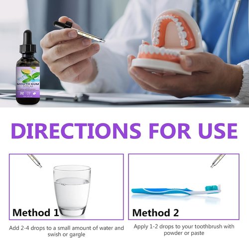 UQWUQW Gum Restore Drops - Gum Repair for Receding Gums Treatment for Stain Removal Dry Mouth, & Bad Breath Treatment, Instant Fresh Breath, Mint, 60ml