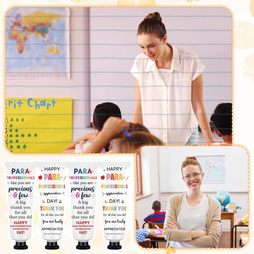 Loopeer 24pcs Paraprofessional Appreciation Gifts Bulk Double Sided Hand Cream Travel Size Paraprofessional Day Gift for Teacher Coworker Administrative Assistant Volunteer Administrator