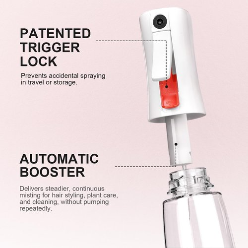 Continuous Spray Bottle for Hair by [Brand Name] - Fine Mist Water Mister | Eco-Friendly 6.1 OZ Misting Sprayer - Perfect for Styling, Cleaning & More - 2 Pack