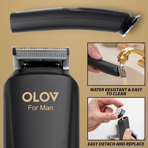 OLOV Beard Trimmer - 21-Piece All-in-One Men's Grooming Kit with USB Rechargeable Clipper