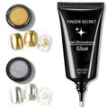 Finger Secret Rhinestone Glue Kit with Gold & Silver Chrome Powder - 30g Nail Glue for 3D Gel Nail Art & Charms