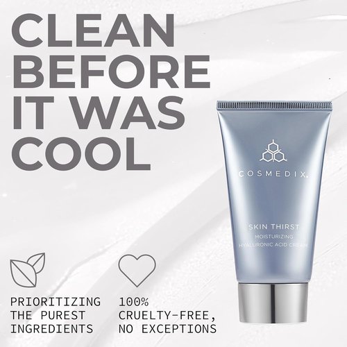 COSMEDIX Skin Thirst Hyaluronic Acid Moisturizer - Hydrating Face Cream for Pores & Fine Lines | Daily Skin Care for Softer, Smoother Skin