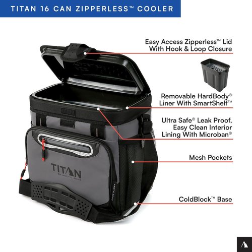 Titan by Arctic Zone Deep Freeze Cooler - Zipperless Hardbody Design with Superior Insulation | Durable & Convenient