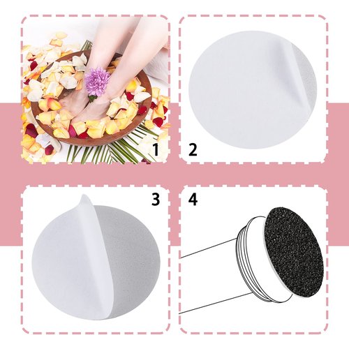 Maitys 200 Pcs Replaceable Sandpaper Discs Tip 2 Toe Refill Disks Replacement Sandpaper Pad Discs for Electric Foot File Callus Remover Dead Skin Calluses Removal (80 Grit,180 Grit)