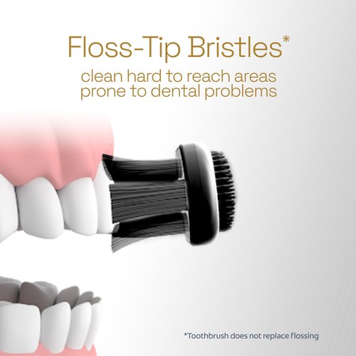 Colgate Total Active Prevention Soft Bristle Whitening Toothbrushes, Soft Toothbrush with Charcoal Infused Bristles, Helps Whiten and Reaches Deeper Along The Gumline and Between Teeth, Black, 2 Pack