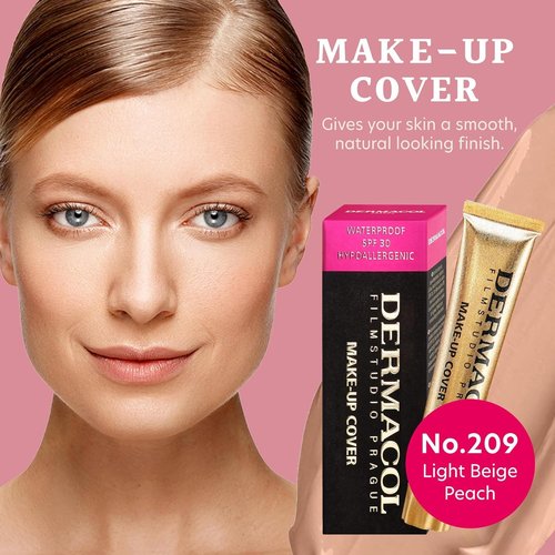 Dermacol Mini Full Coverage Foundation - Liquid Matte Makeup with SPF 30 | Waterproof for Oily Skin, Shade 209