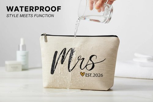 DMZIY Wedding Bridal Shower Gifts for Bride To Be 2026, Bachelorette Party favors Accessories, Future Mrs Makeup Bag, Wife Engagement Gifts for Women, Small Cosmetic Travel Pouch (Mrs 2026)