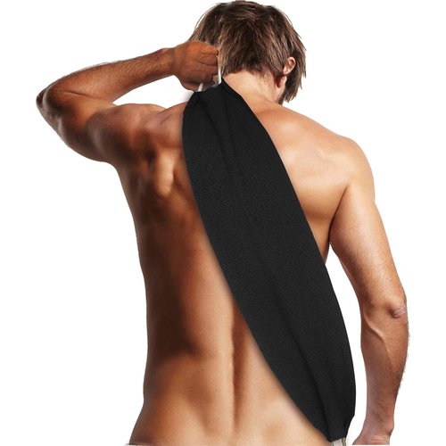 Evridwear Exfoliating Back Scrubber for Shower - Double-Sided Body Scrubber with Handles, Deep Clean, Massage & Exfoliate Back Washer for Men & Women, Invigorates Skin & Circulation (Black)