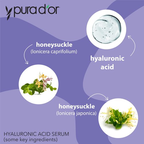 PURA D'OR 3.3 Oz Hyaluronic Acid Serum For Deep Hydration - Anti-Aging, Plumping & Moisturizing Formula For Smooth, Supple Skin - Natural Skincare Boost - Fine Lines & Wrinkle Reducer - Travel Size