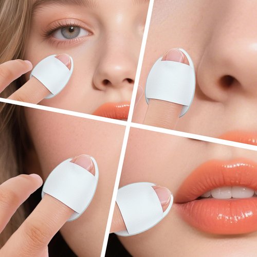 30 Pcs Mini Powder Puff & mini makeup sponge Set，with Storage Box - setting powder puff, Dual-Use (Dry/Wet) for Foundation, Concealer & Eyeshadow - Soft.Finger powder puff&makeup puff， Makeup Sponge