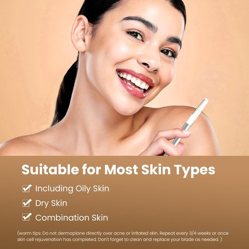 COSYLIFE Dermaplaning Tool for Face, 20 Blade Refills, Dermaplane Razor for Face, Hair Remover Blade for Eyebrows and Peach Fuzz, Facial Shaver for Women That Helps Exfoliate and Smooth The Skin
