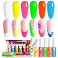 Gel Liner Nail Art Polish 6 Colors Thin Brush UV LED Soak Off Required Professional Paint Design Supplies Christmans Salon Home DIY