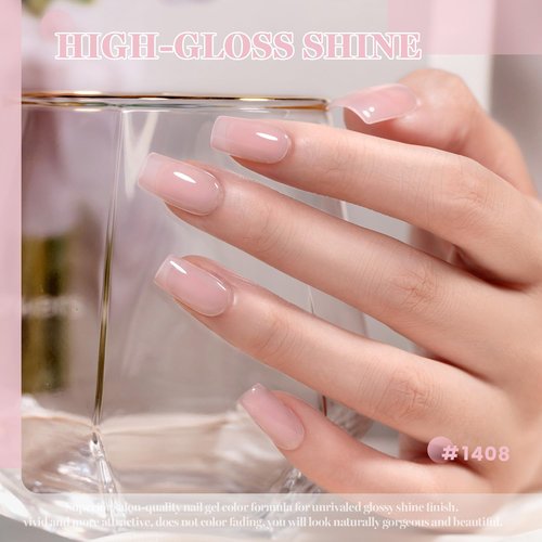 RARJSM Gel Nail Polish - Nude Beige Pink Sheer Jelly for Natural Skin Tones | 15ml Soak-Off Formula