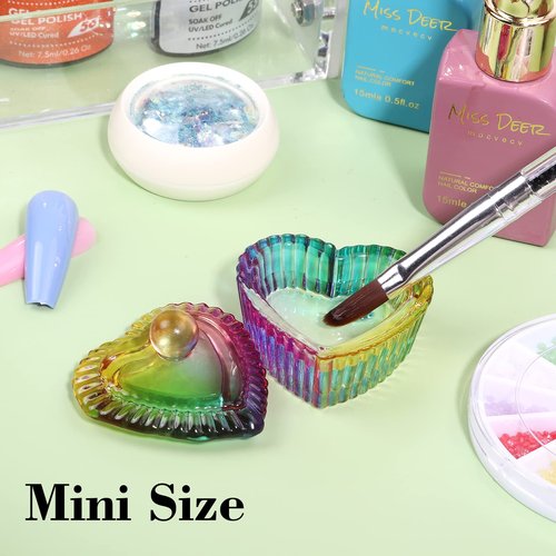 Nail Art Brushes, 6 Acrylic Nail Brushes Dappen Dish Set - Dappen Dish for Acrylic Nails, Monomer Dish Nail Glass Cup Nail Art Manicure Tools (10 Piece Set)