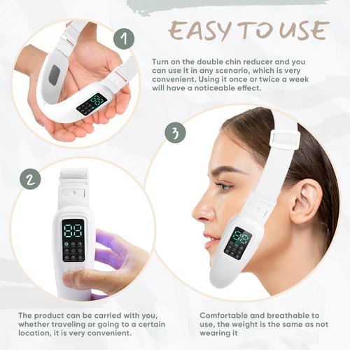 Ceymodir Intelligent Electric Double Chin and V-Shaped Face Machine with 8 Modes & 15 Adjustable Intensities - Women's V-Face Device