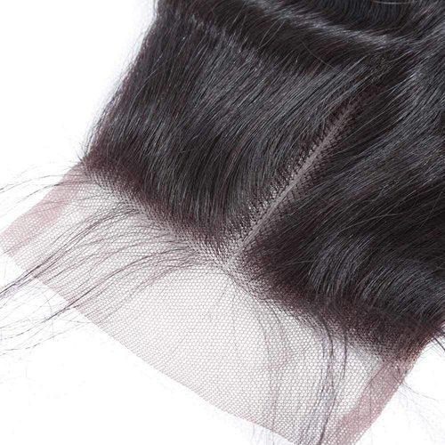 QTHAIR 18A Grade Transparent Hd Lace Closure 150% Density Braizlian Loose Deep Wave Middle Part Lace Closure (16 Inch) 100% Virgin Human Hair Bleached Knots