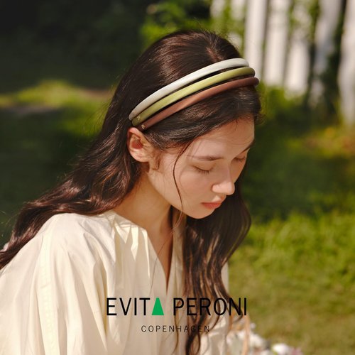 EVITA PERONI Silk Headband Thin Headbands for women Satin Headbands Non Slip and Comfortable Hairband for Women-Brown