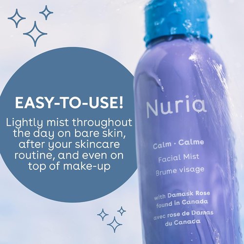 Nuria Calm Facial Mist - Fragrance-Free Damask Rose Water Spray with Marigold & Oat | 120mL/4.1 fl oz