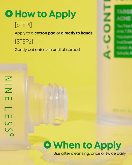 Nineless A-Control Azelaic Acid Toner with AHA & BHA - Pore Refining & Soothing Facial Toner for Acne-Prone Skin - Redness Relief & Dark Spot Corrector, Korean Skincare, 5.07 fl.oz
