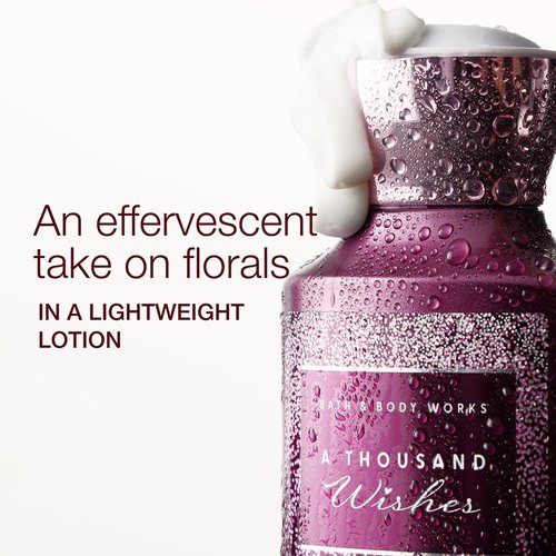 Bath & Body Works A Thousand Wishes Body Lotion, Lightweight Daily Moisturizer with Shea Butter & Coconut Oil, Sparkling Prosecco & Peony Scent, 8 fl oz - 2 Pack