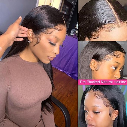 13x4 Lace Frontal Straight Closure Ear To Ear 22 inch HD Lace Closure 100% Remy Human Hair Closure Natural Black 180% Density (13x4 Straight, 22 Inch)