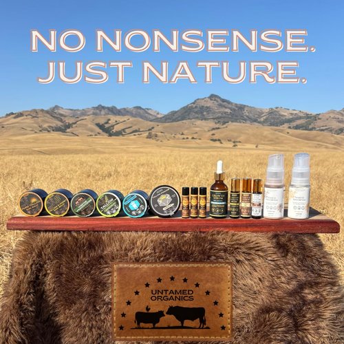Untamed Organics Pure Tallow Lip Balm | 100% Grass-Fed Beef Tallow and Organic Beeswax | Moisturizing Lip Care for Dry, Chapped Lips | Hypoallergenic, Fragrance-Free | Handcrafted in USA | 4-Pack