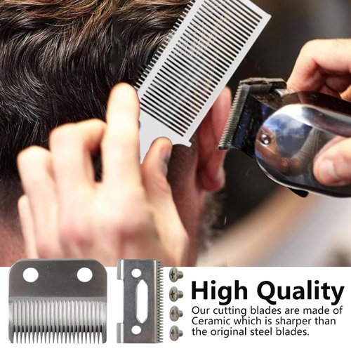 Pair of Cutting Blade and Guard Blade Replacement for Wahl Precision, for Precision Premium Smooth Cut Blade