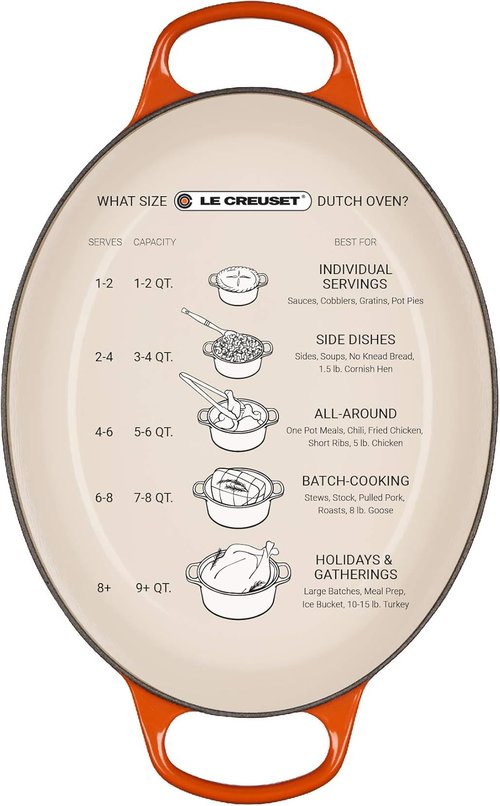 Le Creuset Enameled Cast Iron Dutch Oven - 8 Qt. Oval in Peche with Light Gold Knob