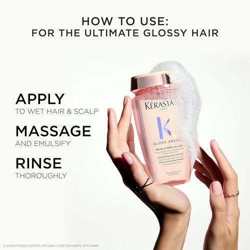 Kerastase Gloss Absolu Shampoo - High-Shine Anti-Frizz Formula for Glossy, Bouncy Hair
