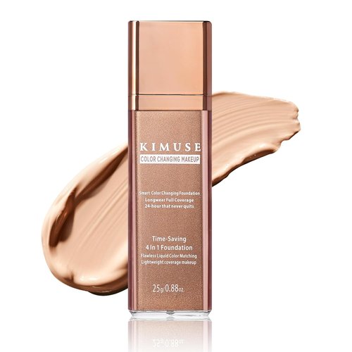 KIMUSE Color Changing Foundation - 4-in-1 Smart Shade Makeup | Waterproof & Long-Lasting Tinted Moisturizer for All Skin Tones