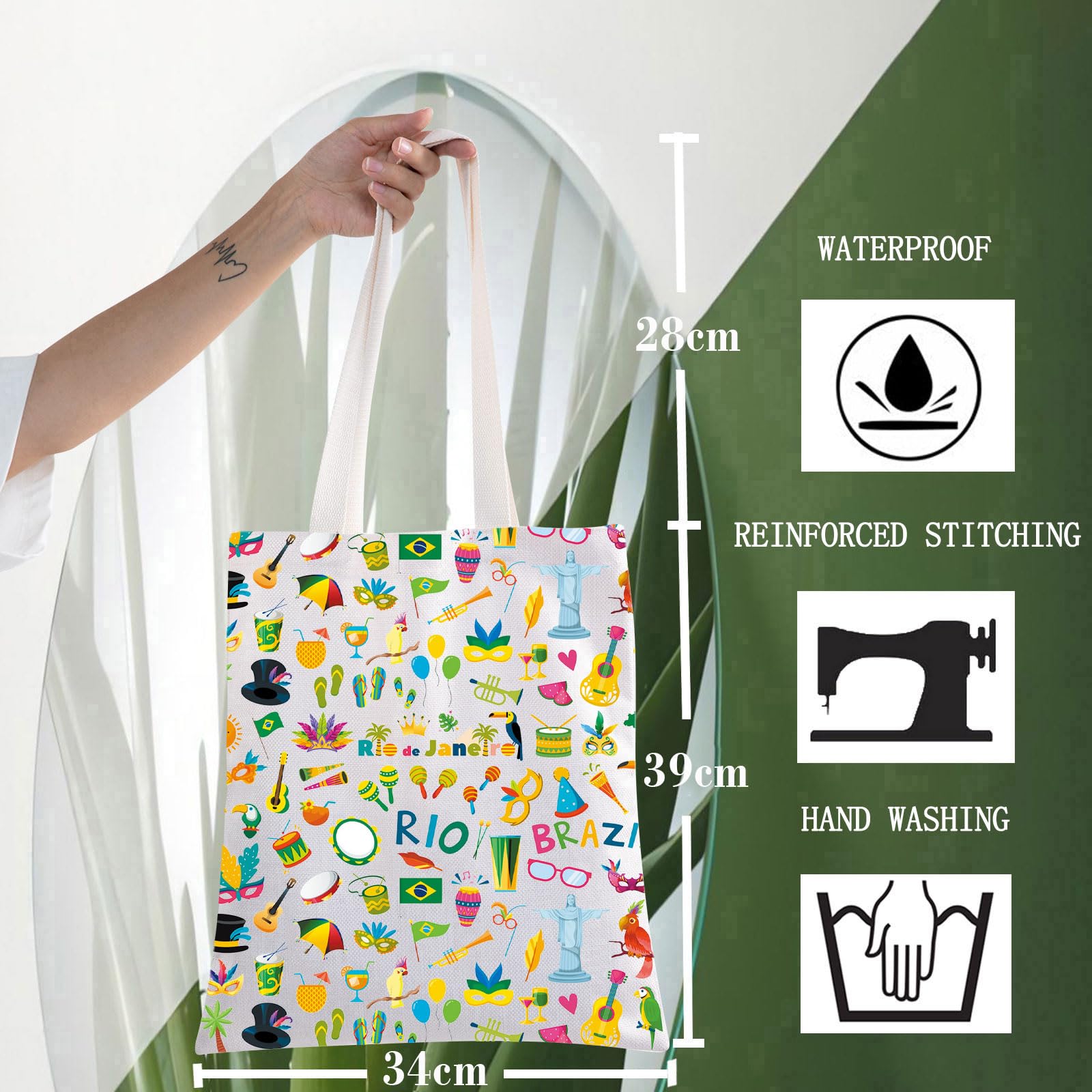 WZMPA Brazil Travel Bag Brazil Souvenir Gifts Rio De Janeiro Makeup Zipper Pouch Bag Brazil Trip Merchandise (Rio Brazil T)